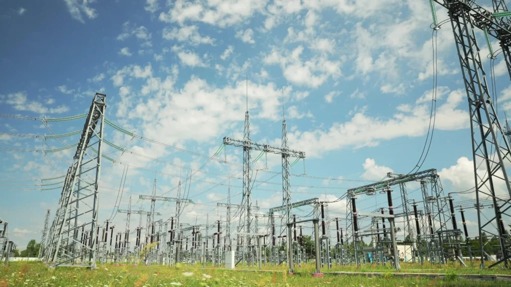 High-voltage electrical substation built by GreenSol to connect utility-scale renewable energy projects safely and efficiently to the power grid